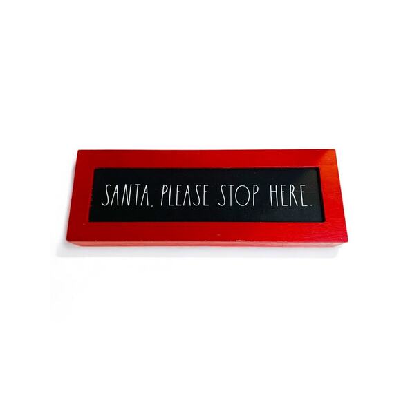 Rae Dunn by Design Styles Holiday Sign "Santa Please Stop Here" New - Picture 1 of 5